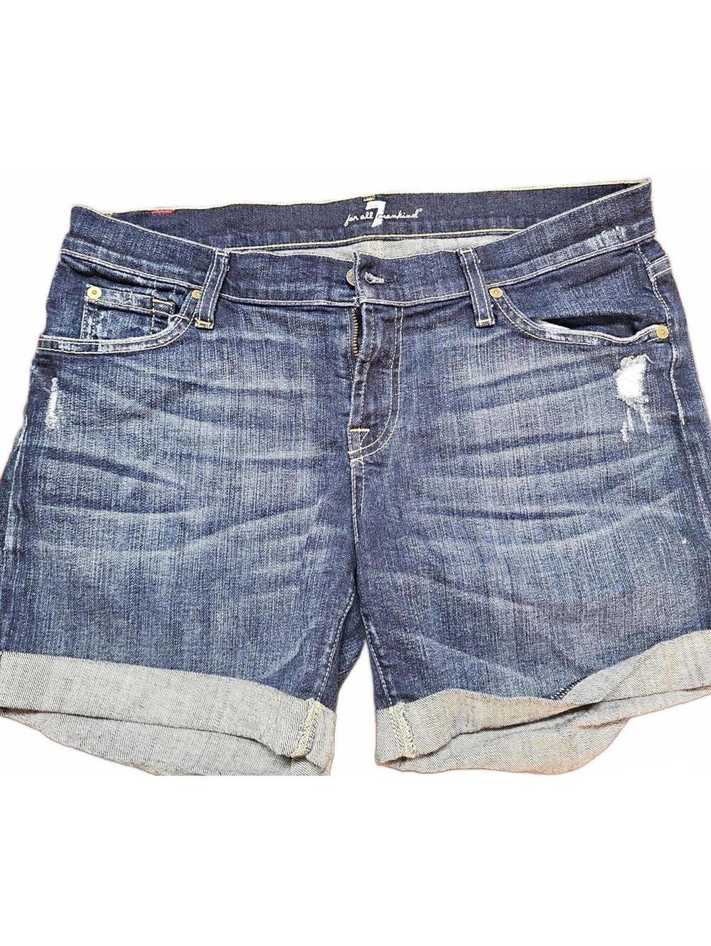 7 For All Mankind Cuffed Relaxed Mid Roll Jean Shorts - SIZE 30